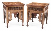 PAIR OF MOORISH INLAID HARDWOO