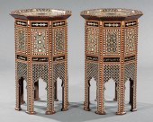 PAIR OF MOORISH INLAID HARDWOO