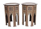 PAIR OF MOORISH INLAID OCTAGON
