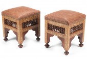 PAIR OF MOORISH MOSAIC INLAID