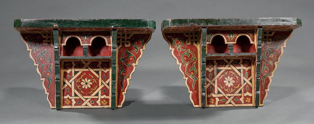 PAIR OF MOORISH-STYLE PAINTED