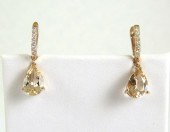 PAIR OF MORGANITE AND DIAMOND