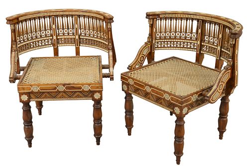 PAIR OF MOROCCAN INLAID CHAIRS,