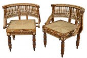 PAIR OF MOROCCAN INLAID CHAIRS