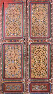 PAIR OF MOROCCAN PAINTED DOORS