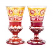 PAIR OF MOSER GOBLETSPAIR OF M