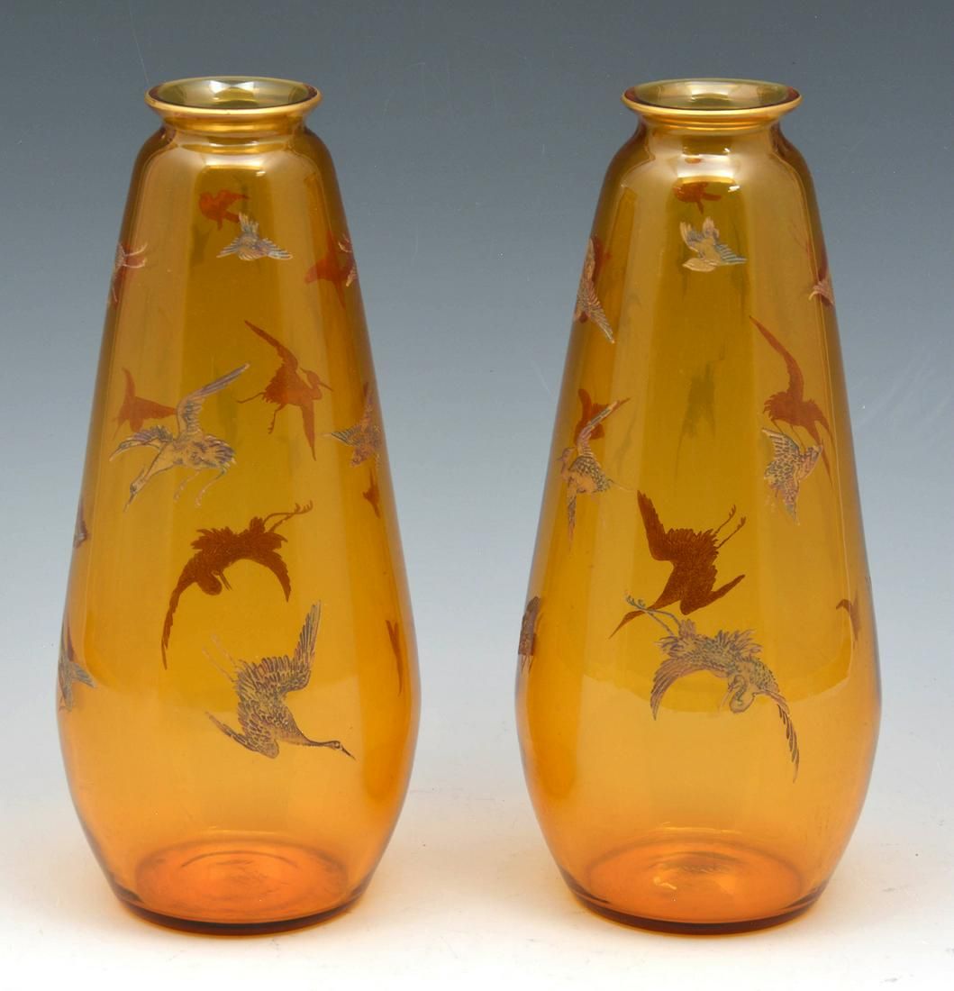 PAIR OF MOSER KARLSBAD SMOKY