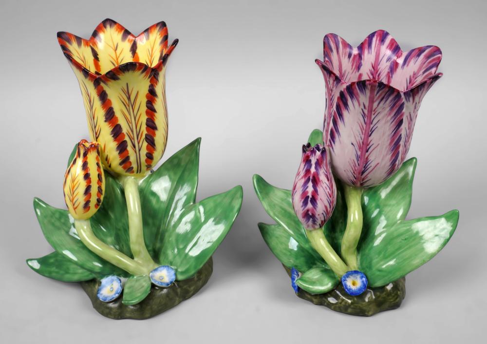 PAIR OF MOTTAHEDEH TULIP VASES