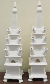 PAIR OF MOTTAHEDEH WHITE GLAZE