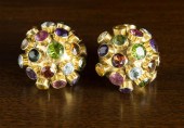 PAIR OF MULTI COLOR GEMSTONE S