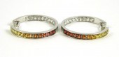 PAIR OF MULTI COLOR SAPPHIRE H