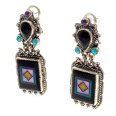 PAIR OF MULTI-STONE, STERLING