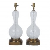 PAIR OF MURANO ART GLASS MCM M