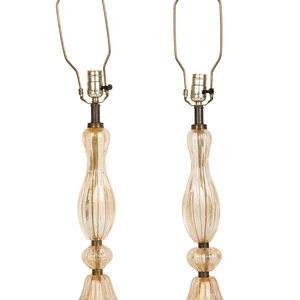 Pair of Murano Avventurina Pink