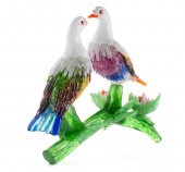 PAIR OF MURANO BIRDSPAIR OF MU