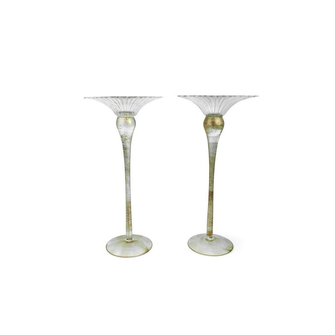 PAIR OF MURANO CANDLEHOLDERSPair of