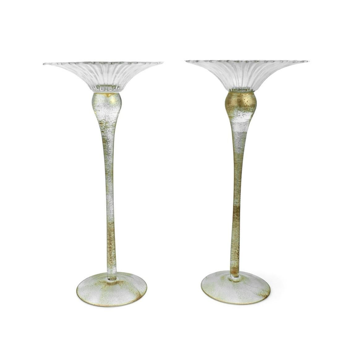 PAIR OF MURANO CANDLEHOLDERSPair of
