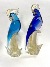 PAIR OF MURANO COCKATOO BIRDSP
