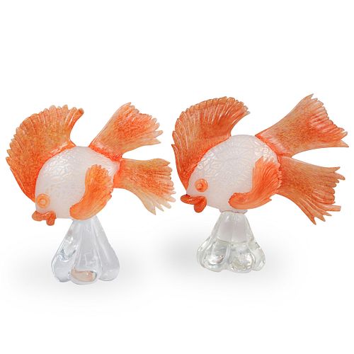 PAIR OF MURANO GLASS ANGEL FISH