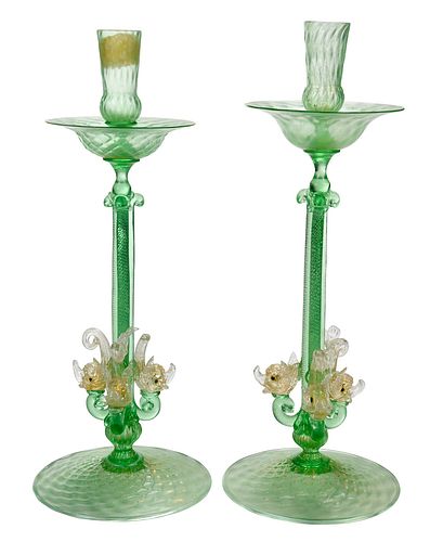 PAIR OF MURANO GLASS DOLPHIN