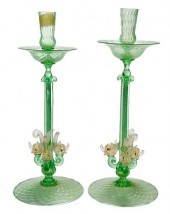 PAIR OF MURANO GLASS DOLPHIN C