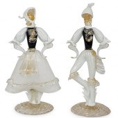 PAIR OF MURANO GLASS SCULPTURE