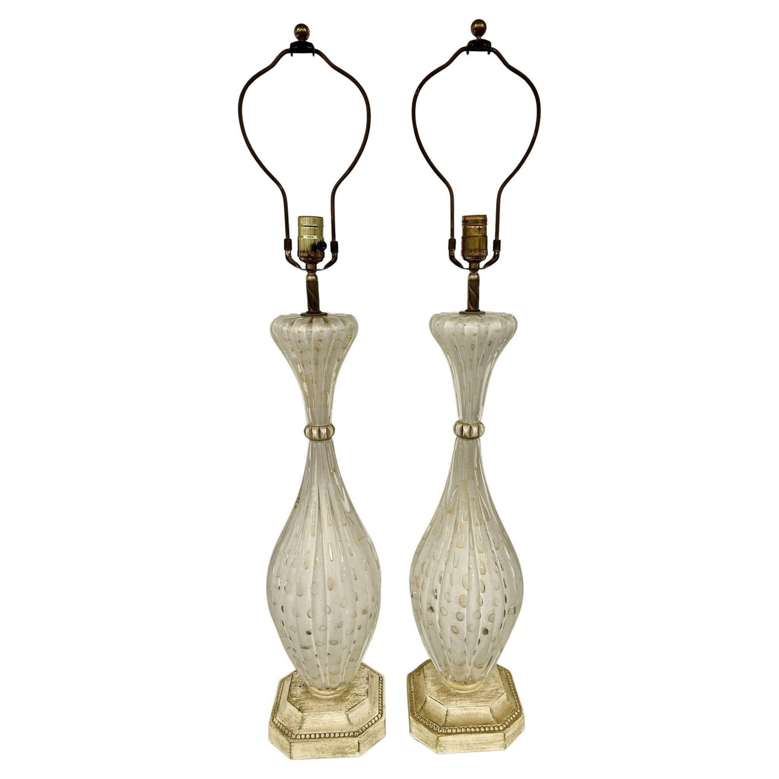 PAIR OF MURANO GLASS SPECKLE
