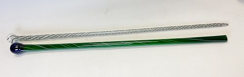 PAIR OF MURANO STYLE GLASS
