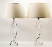 PAIR OF MURANO-STYLE GLASS TAB