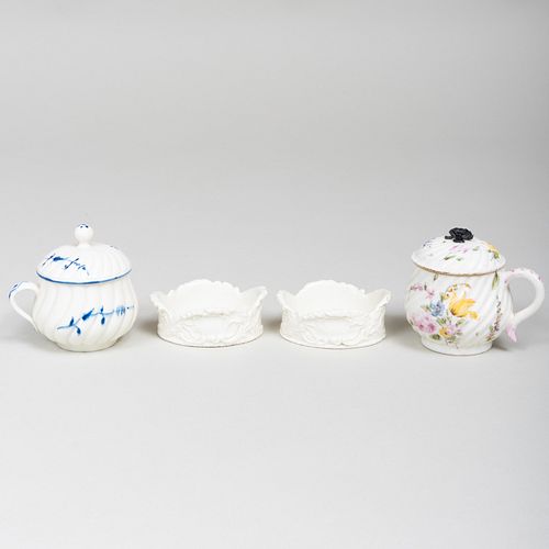 PAIR OF NAPLES PORCELAIN SALT
