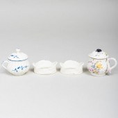 PAIR OF NAPLES PORCELAIN SALT