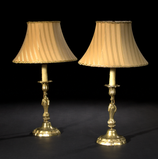 Pair of Napoleon III Engraved Brass