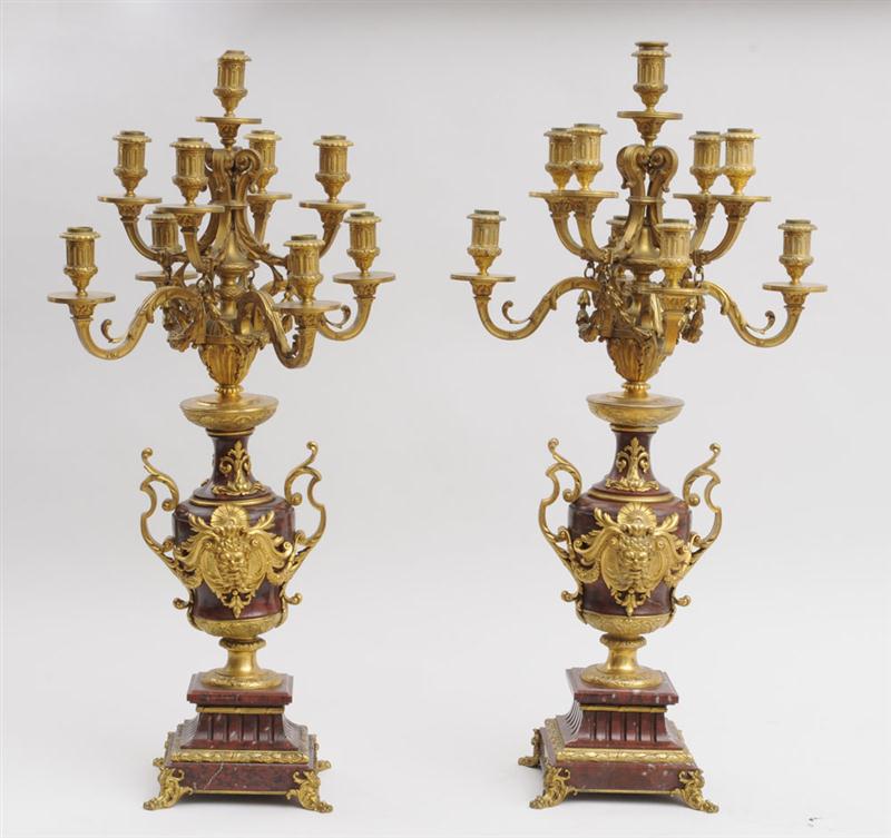PAIR OF NAPOLEON III GILT-BRONZE