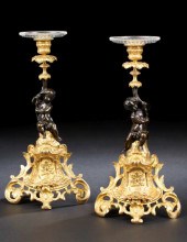 Pair of Napoleon III Gilt-Lacq