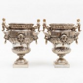 PAIR OF NAPOLEON III SILVERED-