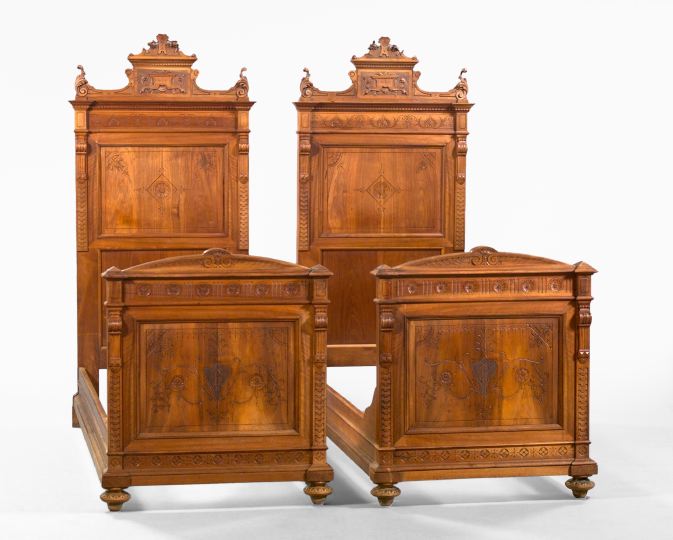 Pair of Napoleon III Walnut Twin