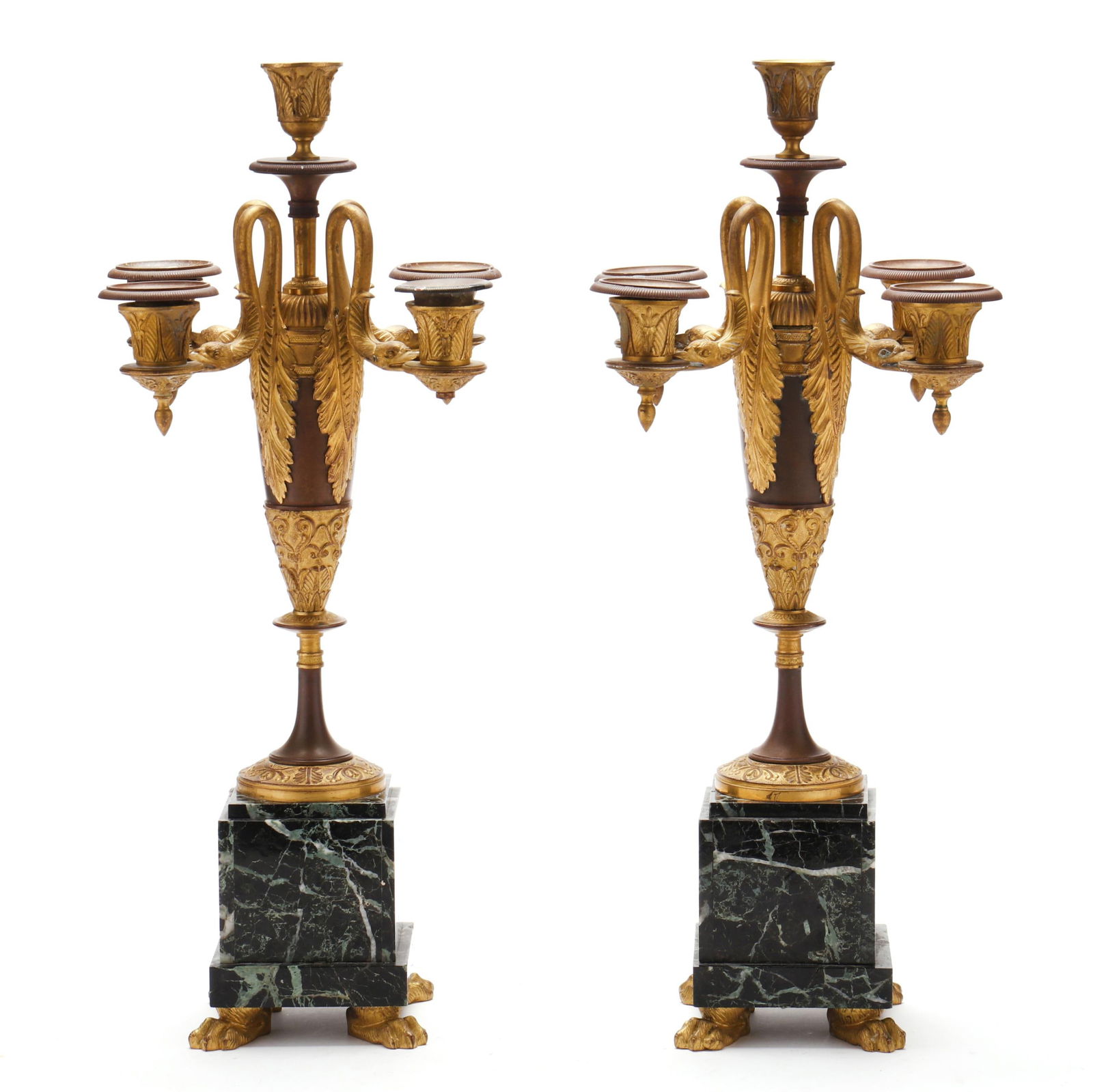 PAIR OF NAPOLEONIC PARCEL GILT