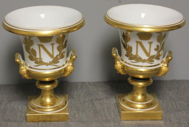 Pair of Napoleonic Sevres Urns.A