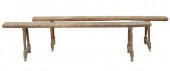PAIR OF NARROW BENCHES EACH ON
