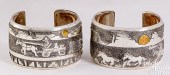 PAIR OF NAVAJO INDIAN STERLING