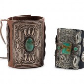 Pair of Navajo Silver and Turq