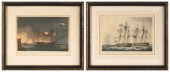 PAIR OF NAVAL PRINTS 19TH CENT