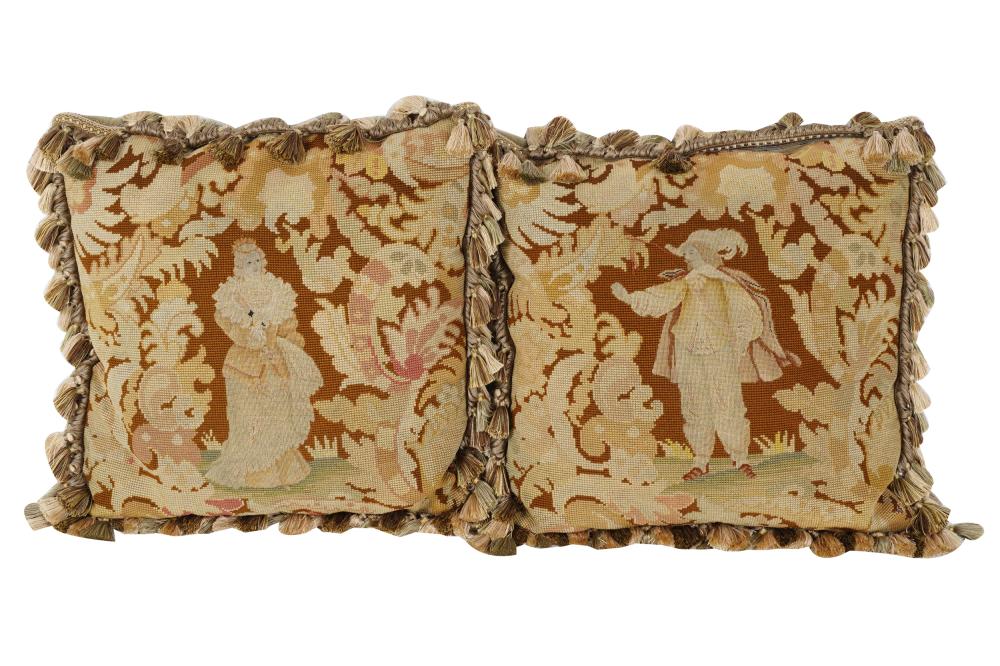 PAIR OF NEEDLEPOINT THROW
