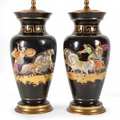 PAIR OF NEO-GREC PORCELAIN TAB