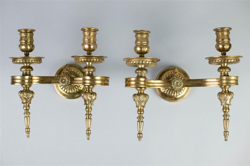 PAIR OF NEOCLASSICAL BRASS WALL