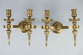 PAIR OF NEOCLASSICAL BRASS WAL