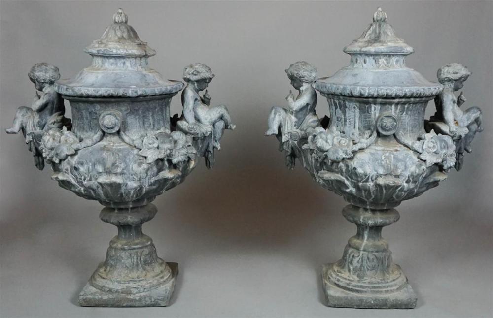 PAIR OF NEOCLASSICAL LEAD LIDDED