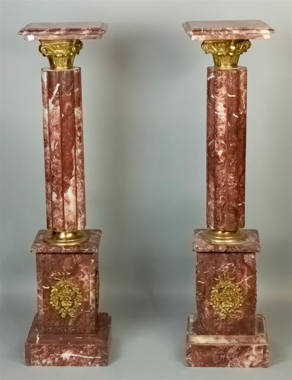 PAIR OF NEOCLASSICAL ROUGE MARBLE