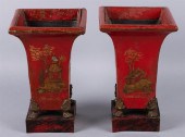PAIR OF NEOCLASSICAL SCARLET T