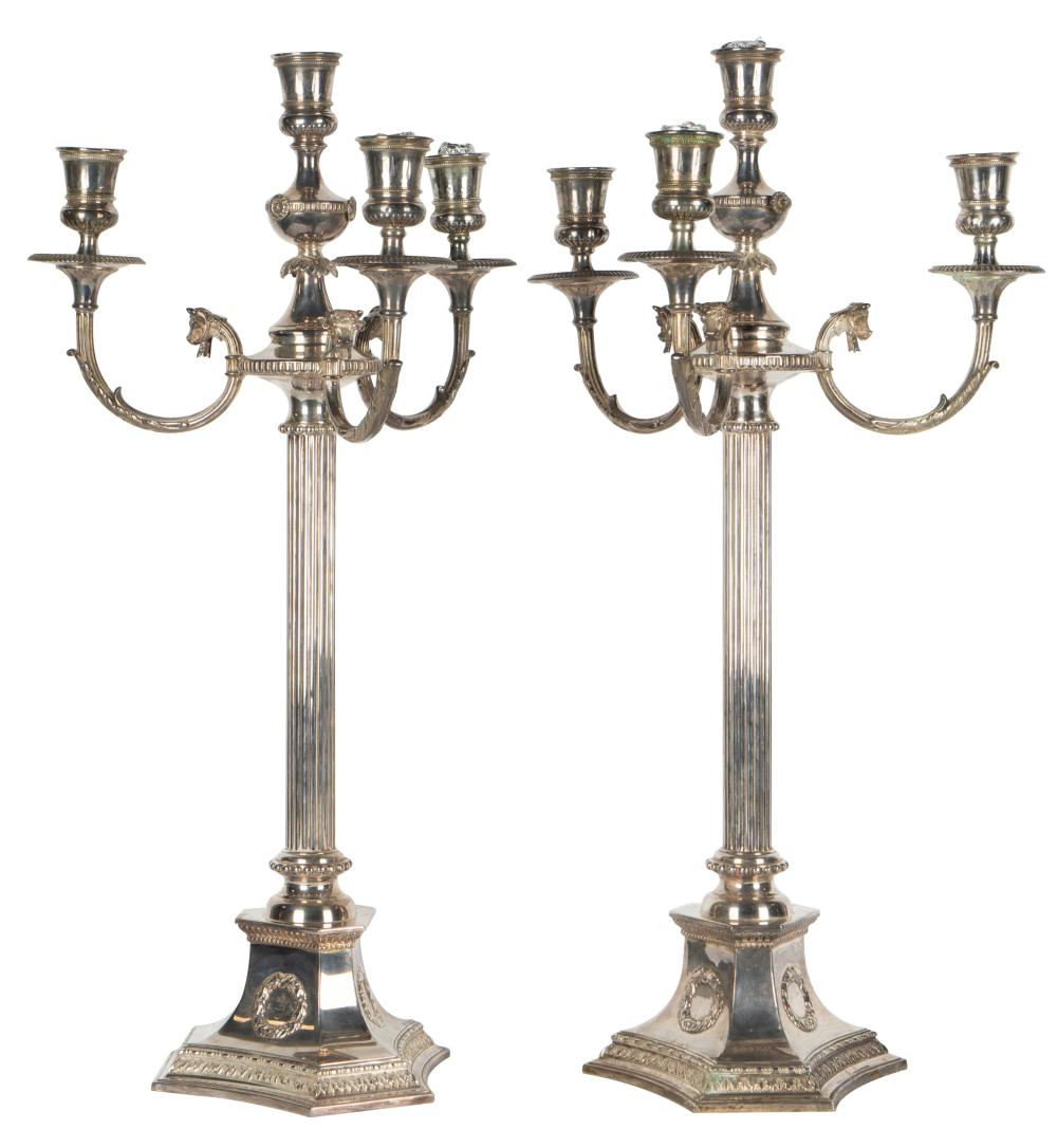 PAIR OF NEOCLASSICAL SILVER-PLATE